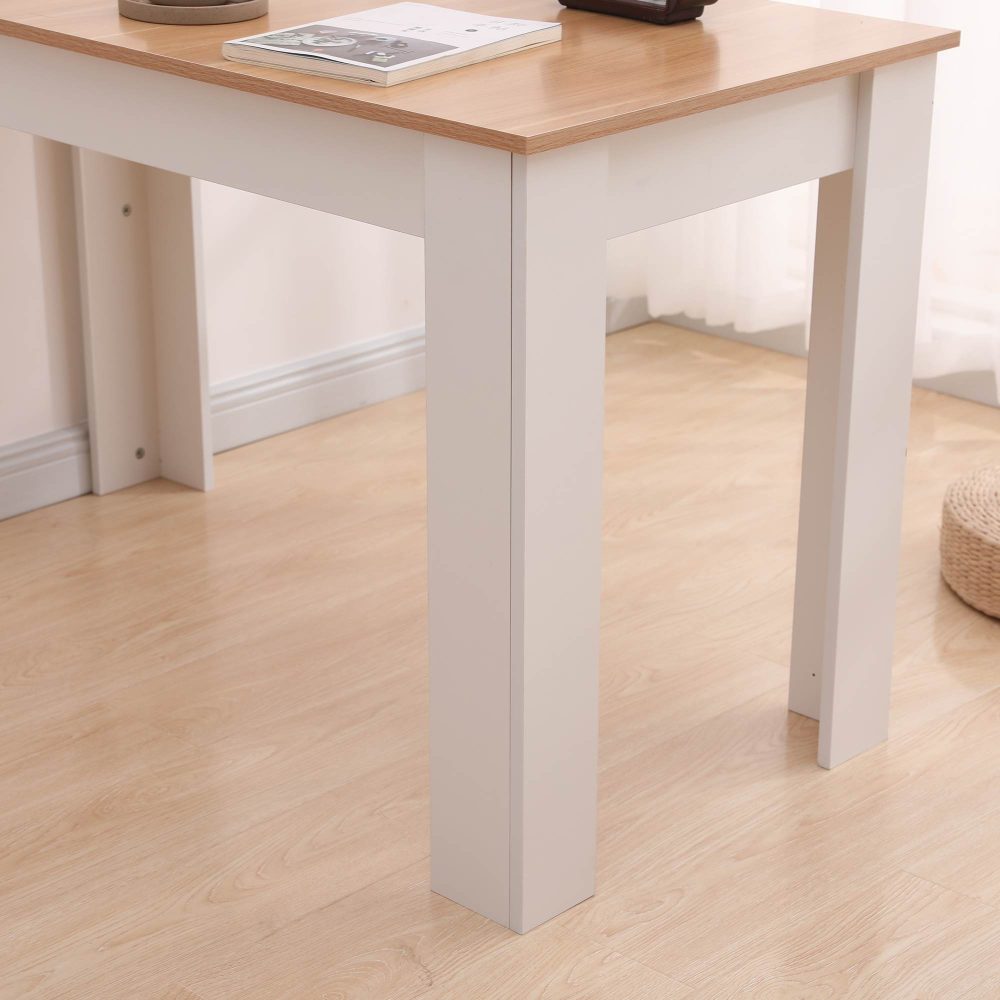 Dining Table Rectangular Wooden 120M-Wood&amp;White V264-DNT-409C-NTR-12M-1