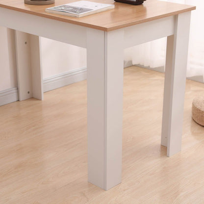 Dining Table Rectangular Wooden 120M-Wood&amp;White V264-DNT-409C-NTR-12M-1