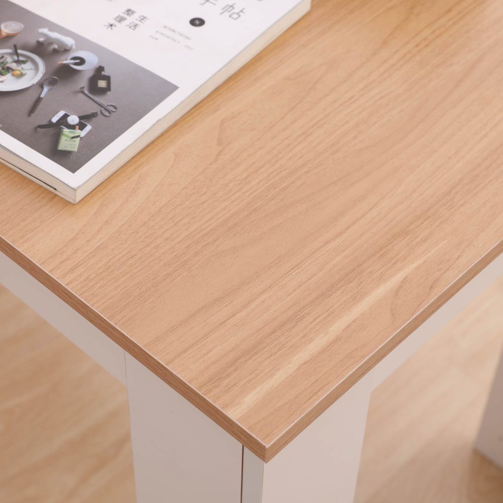 Dining Table Rectangular Wooden 120M-Wood&amp;White V264-DNT-409C-NTR-12M-1