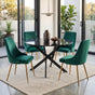 The Velvet Marble Table and Chair Set V264-DNT-410-BLK-DNC-414V-GRN-4