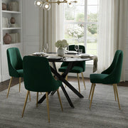 The Velvet Marble Table and Chair Set V264-DNT-410-BLK-DNC-414V-GRN-4