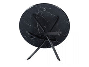 Round Marble-Effect Table-Black V264-DNT-410C-BLK-11M