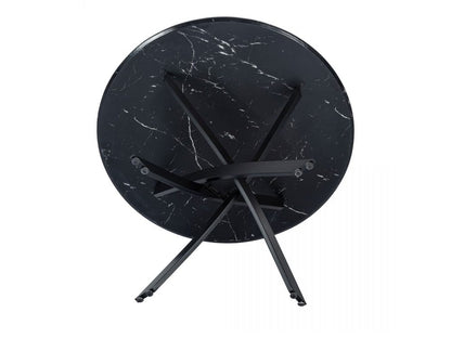 Round Marble-Effect Table-Black V264-DNT-410C-BLK-11M
