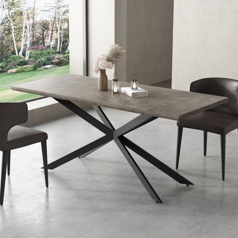 Falcon Rectangular Dining Table MDF Marbling V264-DNT-411C-DGR-17M