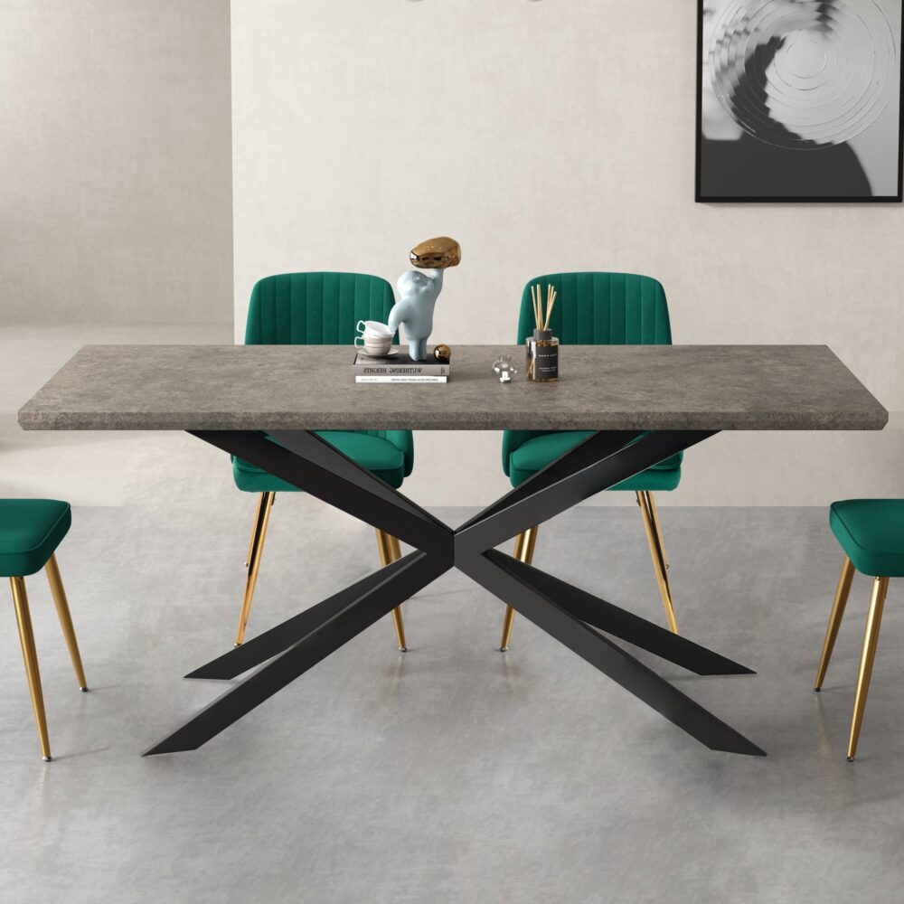 Falcon Rectangular Dining Table MDF Marbling V264-DNT-411C-DGR-17M