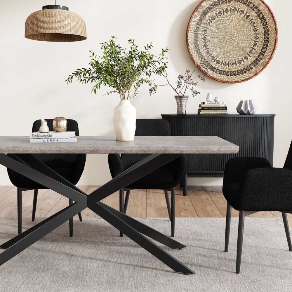 Falcon Rectangular Dining Table MDF Marbling V264-DNT-411C-DGR-17M