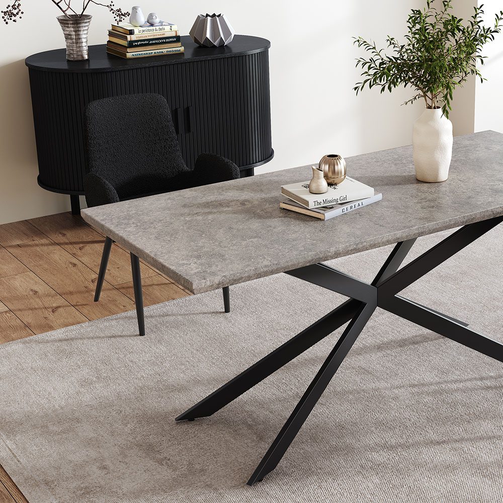 Falcon Rectangular Dining Table MDF Marbling V264-DNT-411C-DGR-17M