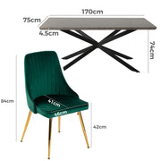 Green Velvet Banquet Set V264-DNT-411C-DGR-DNC-414V-GRN-6