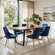Dinero: Navy Velvet&Natural Table Set V264-DNT-412C-NTR-DNC-414V-BLU-6