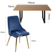 Dinero: Navy Velvet&Natural Table Set V264-DNT-412C-NTR-DNC-414V-BLU-6