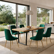 Gourmet Glamour: The Natural&Velvet Dining Set V264-DNT-412C-NTR-DNC-414V-GRN-6