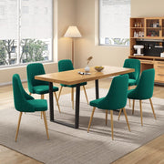 Gourmet Glamour: The Natural&Velvet Dining Set V264-DNT-412C-NTR-DNC-414V-GRN-6