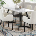 Rectangular Marble-Effect Table V264-DNT-413C-WHE-17M