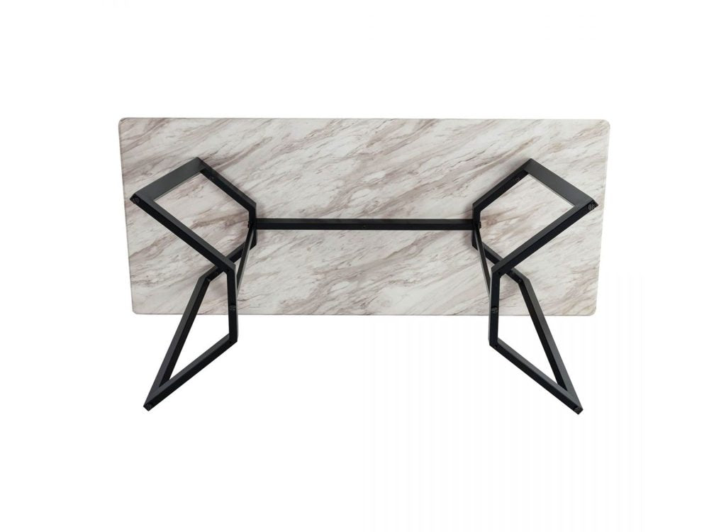 Rectangular Marble-Effect Table V264-DNT-413C-WHE-17M