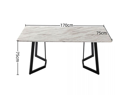 Rectangular Marble-Effect Table V264-DNT-413C-WHE-17M