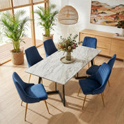 Marble Bliss Dining Set V264-DNT-413C-WHE-DNC-414V-BLU-6