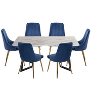 Marble Bliss Dining Set V264-DNT-413C-WHE-DNC-414V-BLU-6