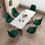 Marbleous Green Velvet Dining Set V264-DNT-413C-WHE-DNC-414V-GRN-6