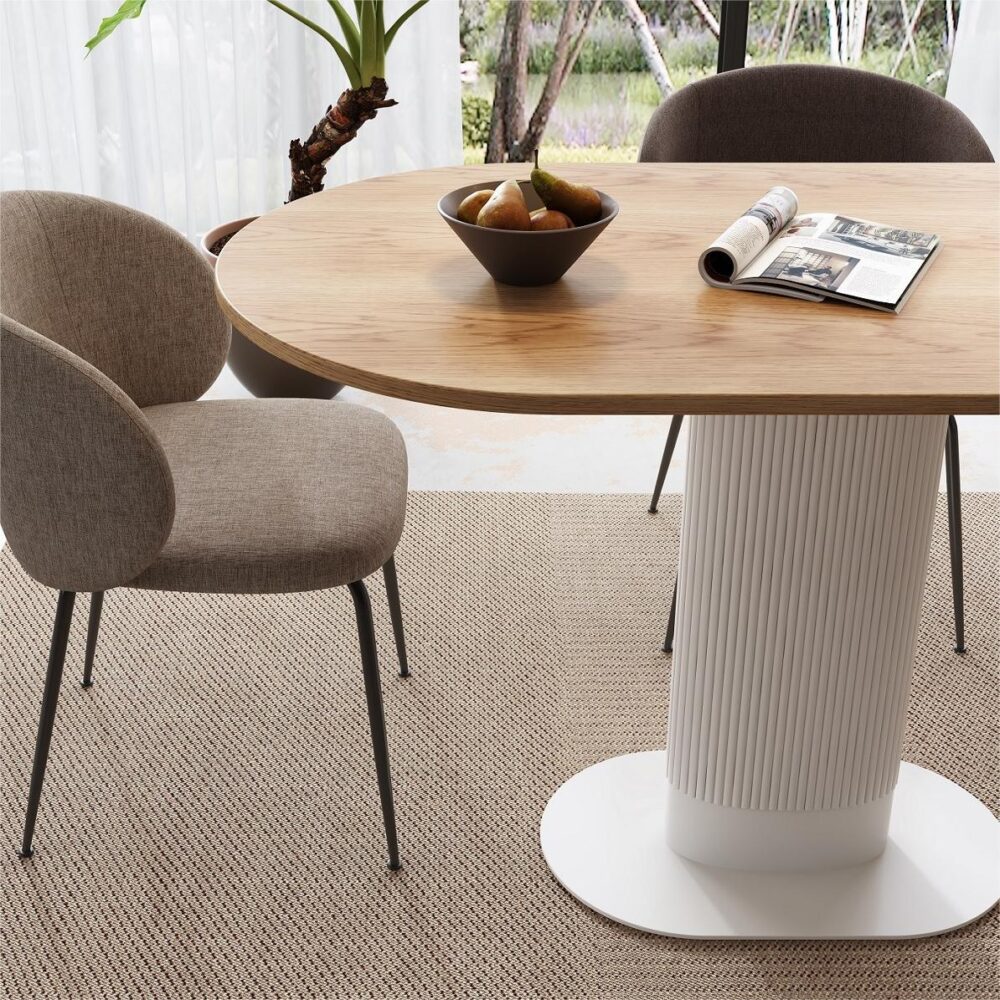 Clara Gather Round Oval Dining Table V264-DNT-415C-NTR-13M