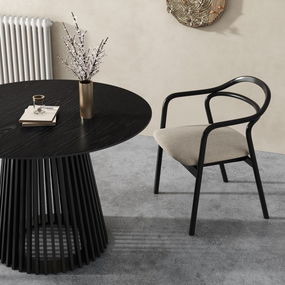 Palmer Sleek Silhouette Dining Table V264-DNT-421C-BLK-11M