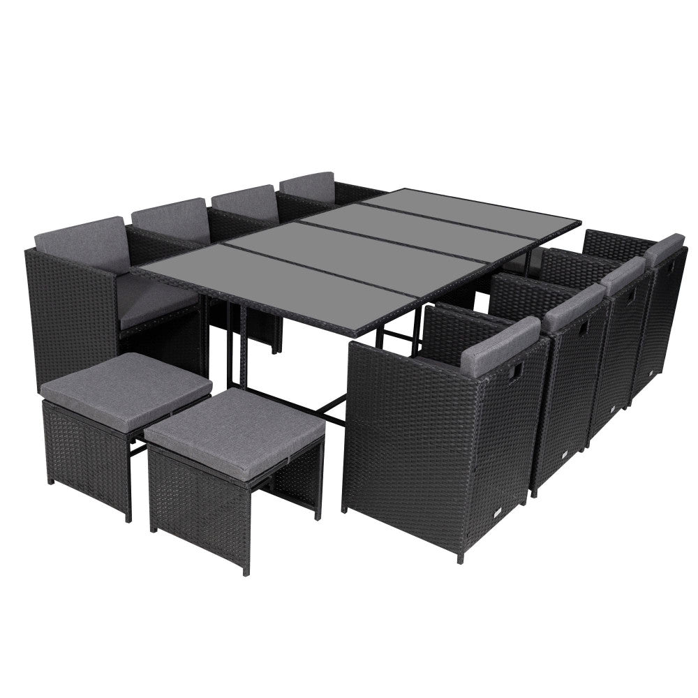 Bali 13PC Outdoor Dining Set-Black V264-OTF-502S-BLK