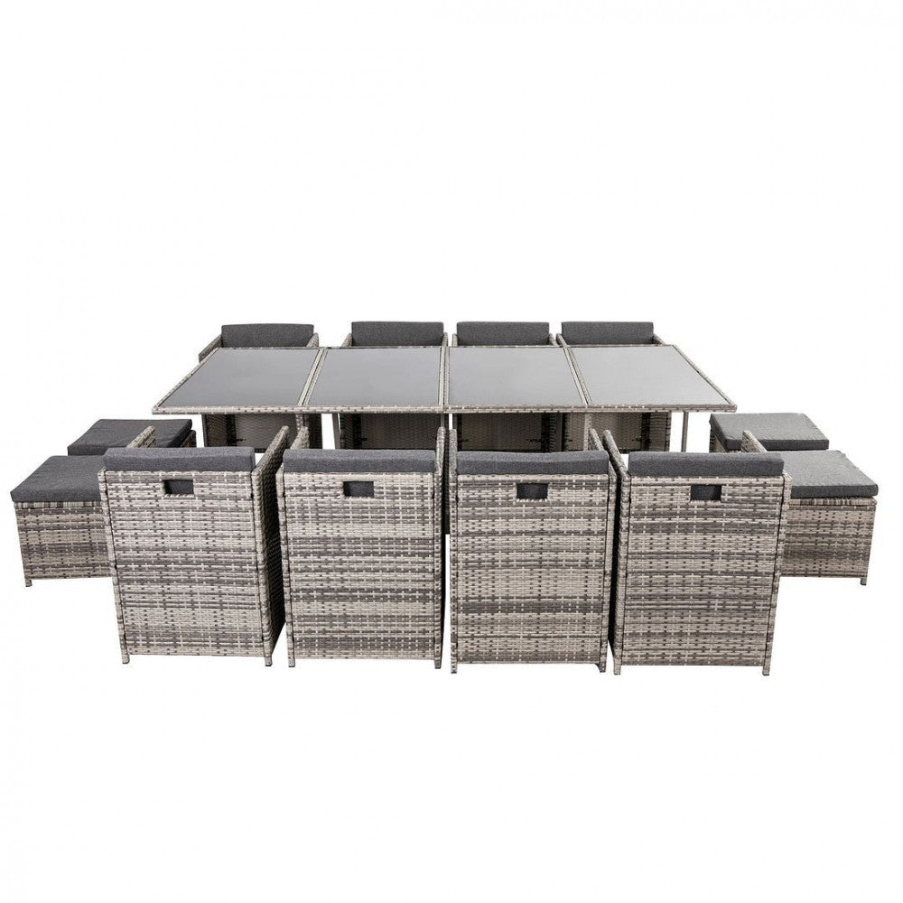Bali 13PC Outdoor Dining Set-Grey V264-OTF-502S-LGR