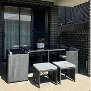 Horrocks 8 Seater Outdoor Dining Set-Black V264-OTF-503S-BLK
