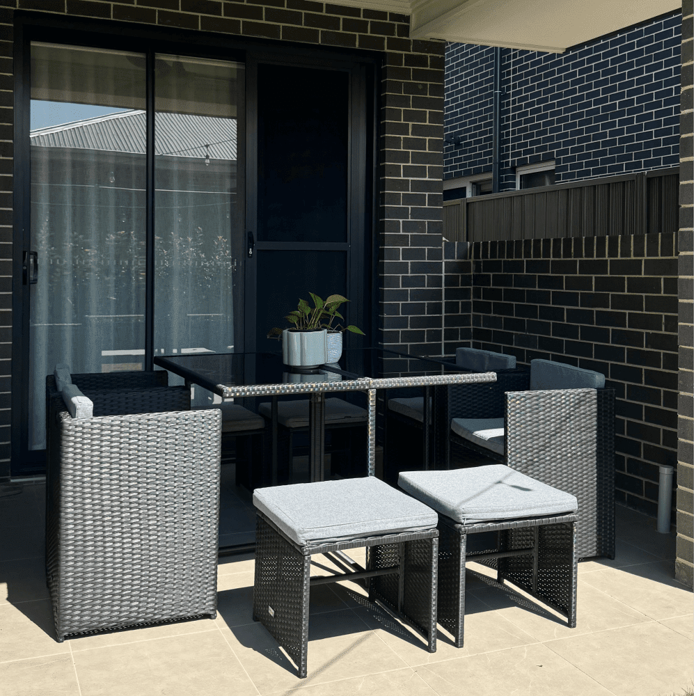 Horrocks 8 Seater Outdoor Dining Set-Black V264-OTF-503S-BLK