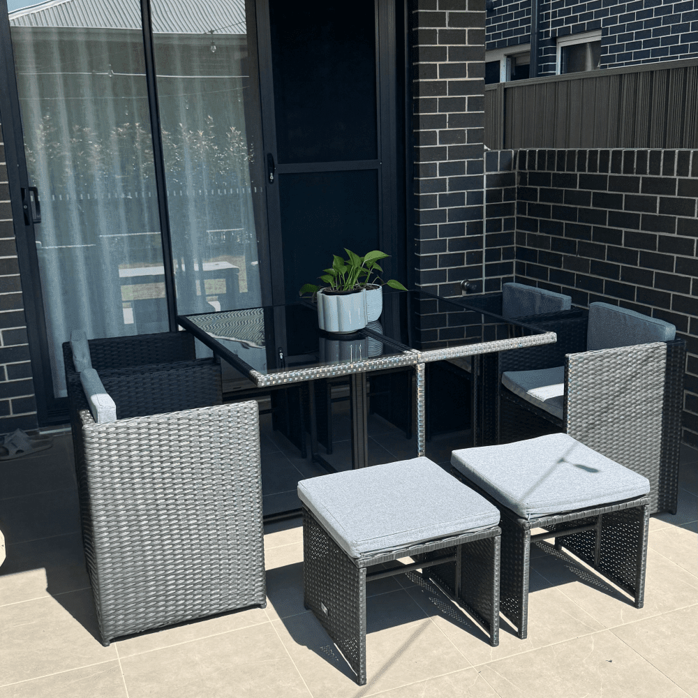 Horrocks 8 Seater Outdoor Dining Set-Black V264-OTF-503S-BLK