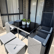 Horrocks 8 Seater Outdoor Dining Set-Black V264-OTF-503S-BLK