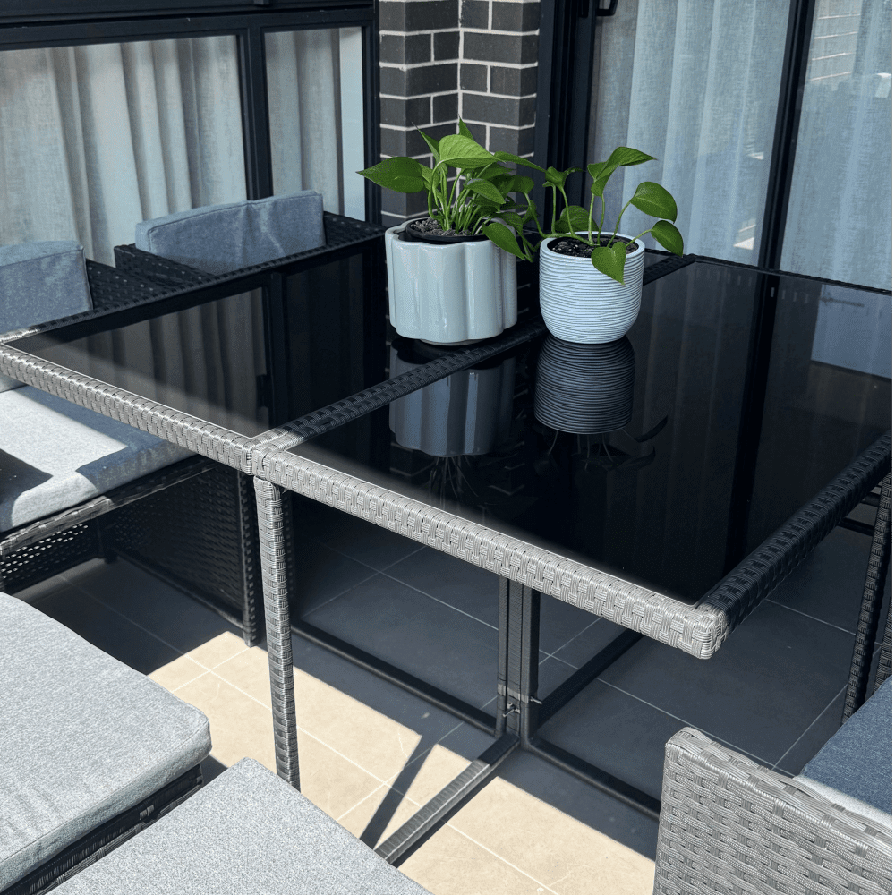 Horrocks 8 Seater Outdoor Dining Set-Black V264-OTF-503S-BLK