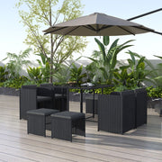 Horrocks 8 Seater Outdoor Dining Set-Black V264-OTF-503S-BLK