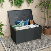 Outdoor PE Wicker Storage Box Garden 320L-Black V264-OTF-506S-BLK