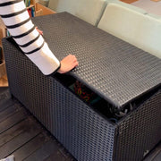 Outdoor PE Wicker Storage Box Garden 320L-Black V264-OTF-506S-BLK