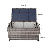 Outdoor PE Wicker Storage Box Garden 320L-Grey V264-OTF-506S-LGR