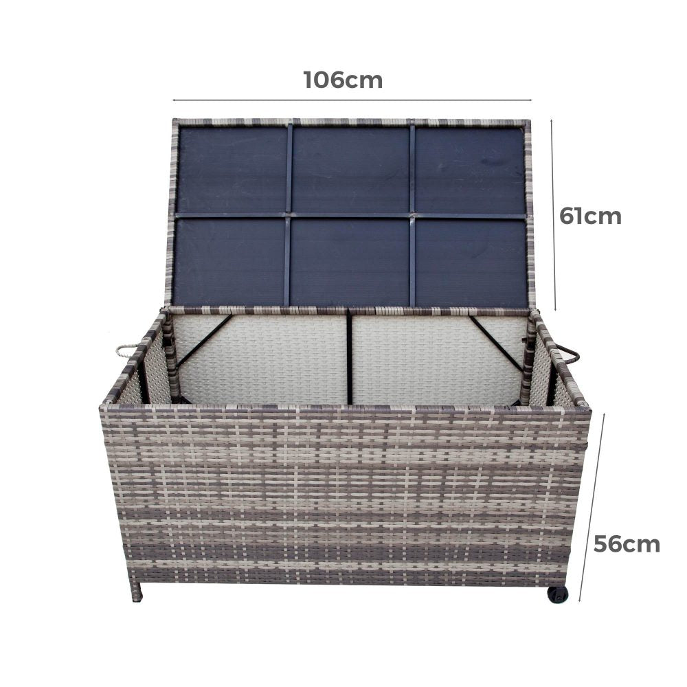 Outdoor PE Wicker Storage Box Garden 320L-Grey V264-OTF-506S-LGR
