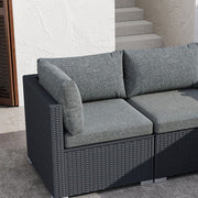 Ottoman-Style Outdoor Lounge Set in Black V264-OTF-507S-541S-BLK