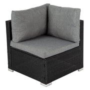 Ottoman-Style Outdoor Lounge Set in Black V264-OTF-507S-541S-BLK