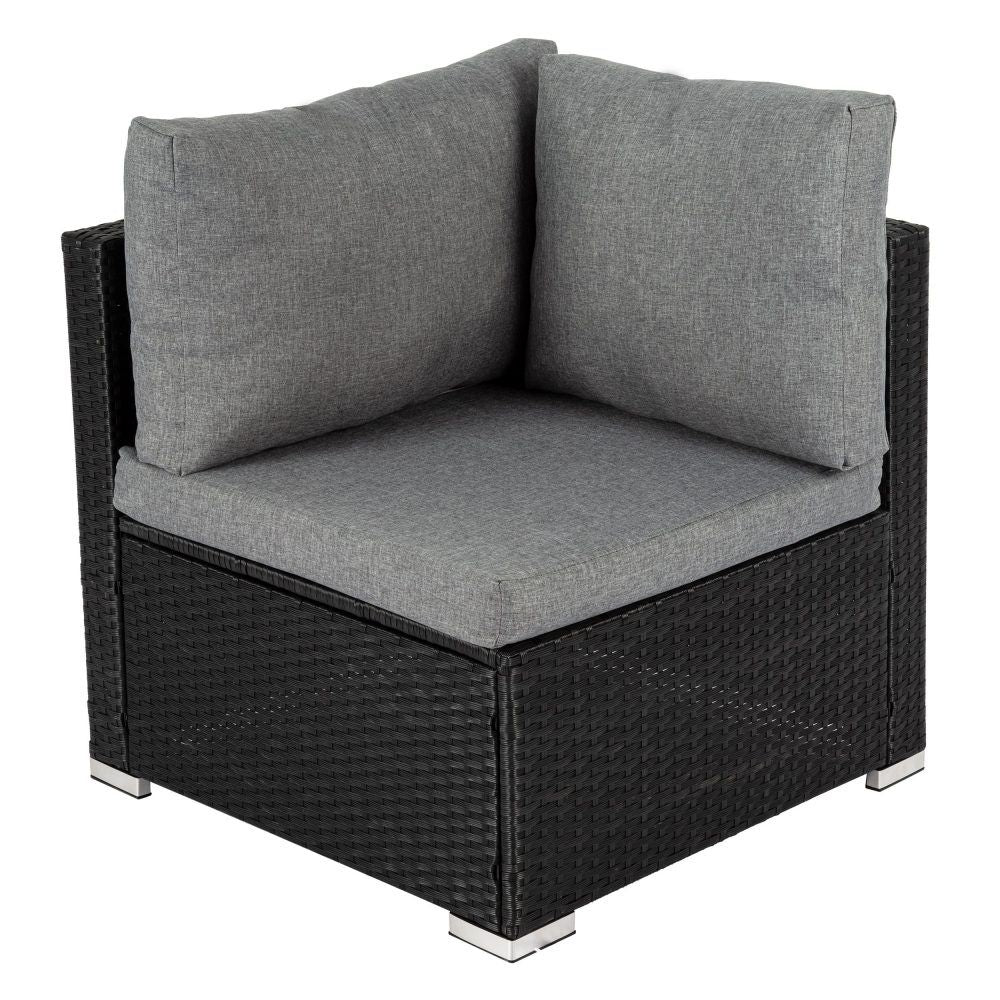 Ottoman-Style Outdoor Lounge Set in Black V264-OTF-507S-541S-BLK