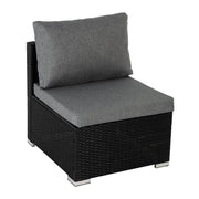 Ottoman-Style Outdoor Lounge Set in Black V264-OTF-507S-541S-BLK