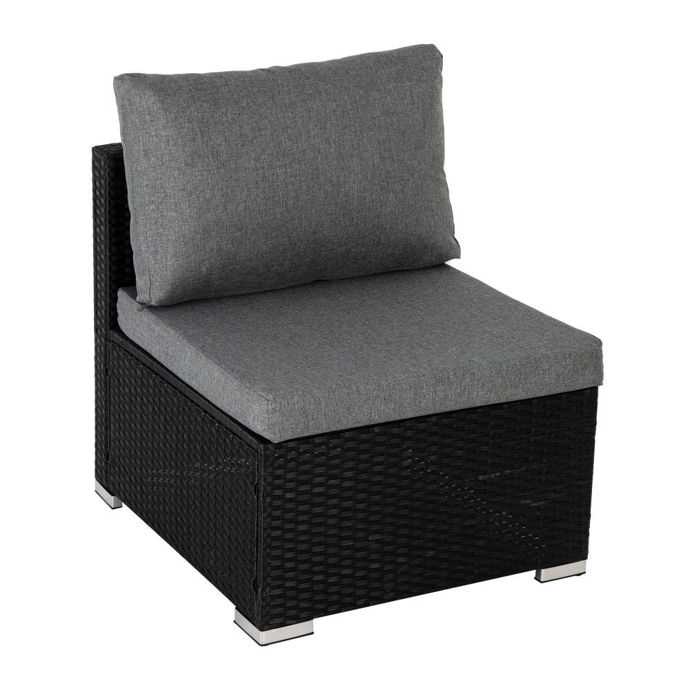 Ottoman-Style Outdoor Lounge Set in Black V264-OTF-507S-541S-BLK