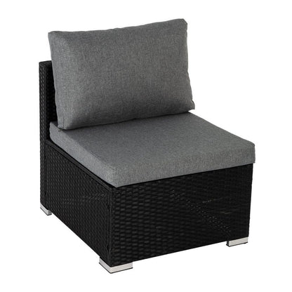 Ottoman-Style Outdoor Lounge Set in Black V264-OTF-507S-541S-BLK