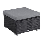 Ottoman-Style Outdoor Lounge Set in Black V264-OTF-507S-541S-BLK