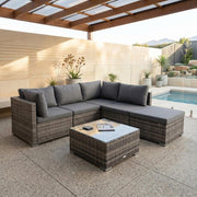 Ottoman-Style Outdoor Lounge Set in Grey V264-OTF-507S-541S-LGR