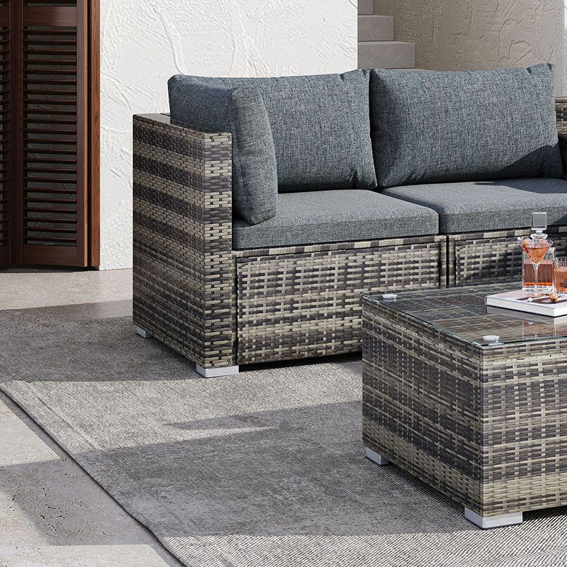 Ottoman-Style Outdoor Lounge Set in Grey V264-OTF-507S-541S-LGR