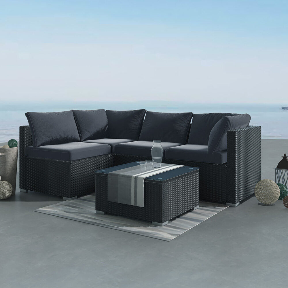 Outdoor Modular Lounge Sofa Bondi-Black V264-OTF-507S-BLK