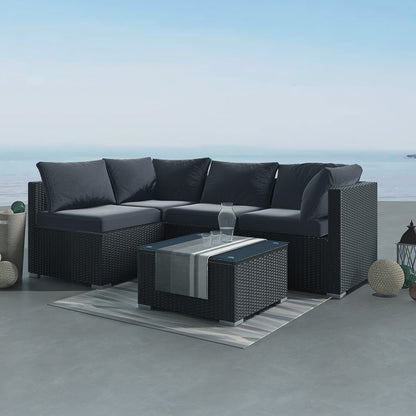 Outdoor Modular Lounge Sofa Bondi-Black V264-OTF-507S-BLK