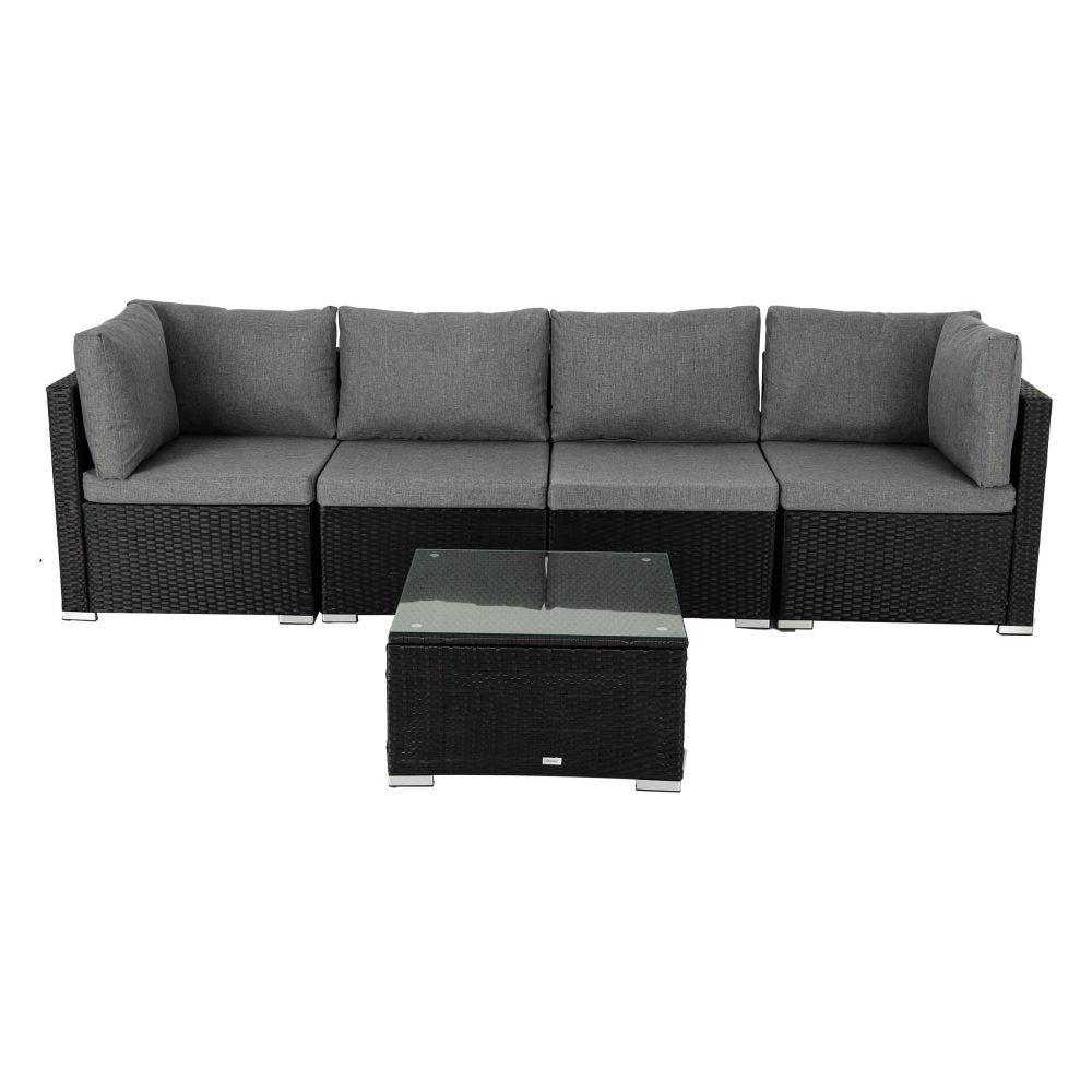 Outdoor Modular Lounge Sofa Bondi-Black V264-OTF-507S-BLK