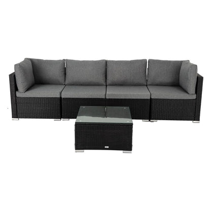 Outdoor Modular Lounge Sofa Bondi-Black V264-OTF-507S-BLK