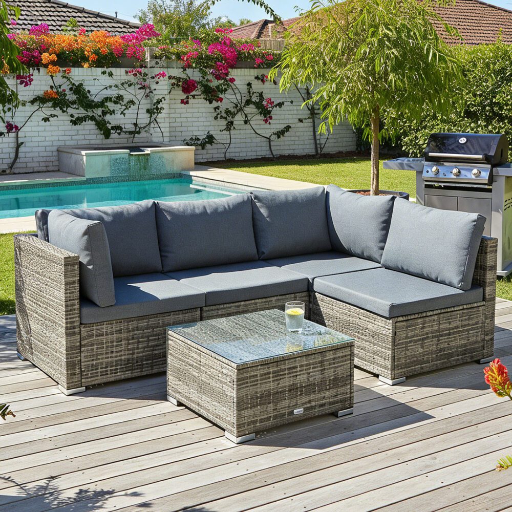 Outdoor Modular Lounge Sofa Bondi -Grey V264-OTF-507S-LGR